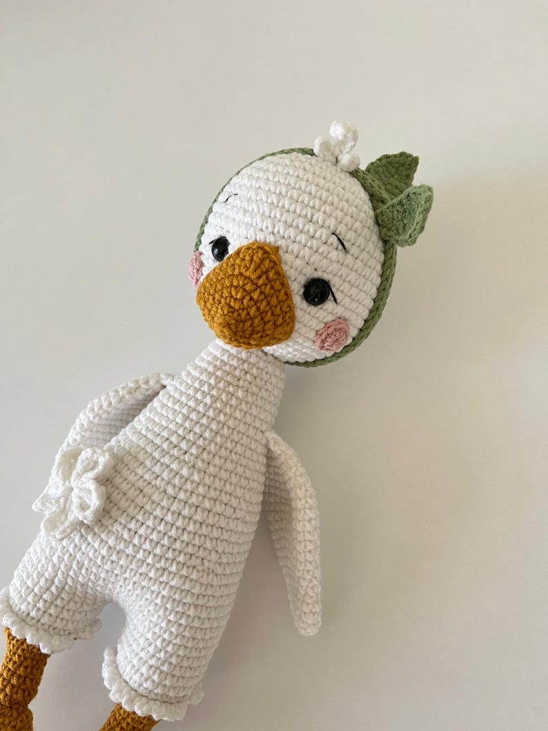 Handmade Crochet Goose – Soft Baby Gift Toy, Plush Nursery Decor