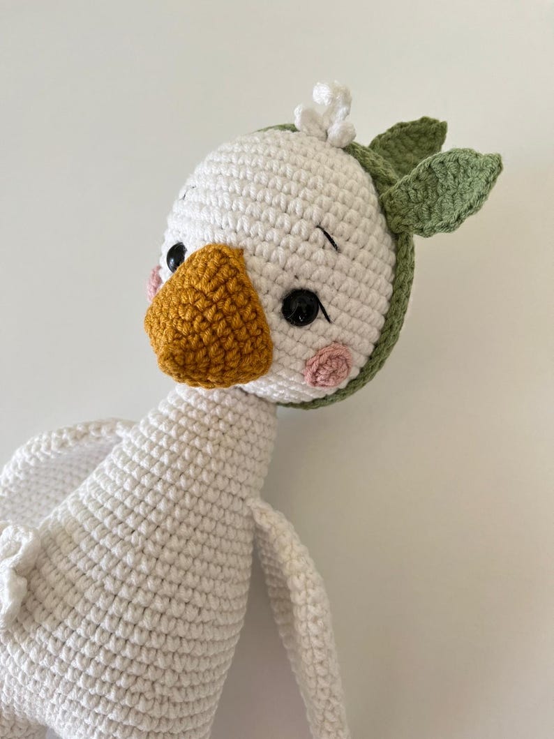 Handmade Crochet Goose – Soft Baby Gift Toy, Plush Nursery Decor