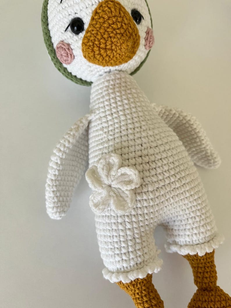 Handmade Crochet Goose – Soft Baby Gift Toy, Plush Nursery Decor
